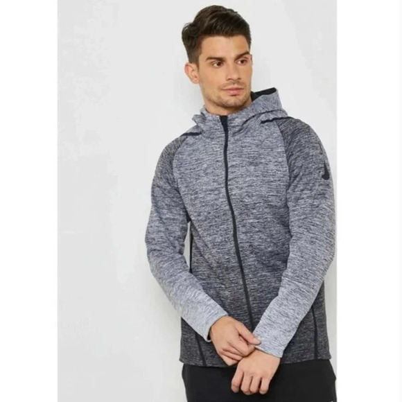 Nike Therma Sphere Max Gray & Black Full Zip Athletic Jacket M - Picture 1 of 5